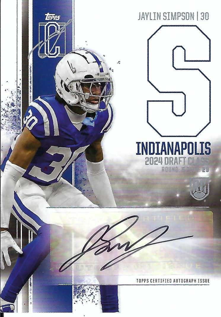 Autograph #101 – Jaylin Simpson – Indianapolis Colts –&nbsp;NFL