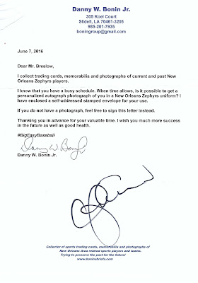 Craig Breslow,Autographs through the mail,MiLB,New Orleans Zephyrs,Yale,