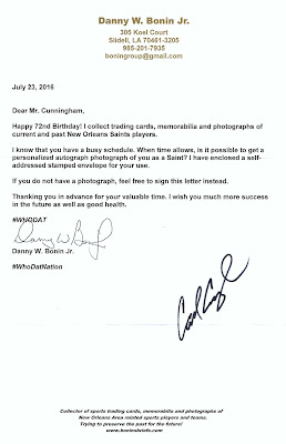 Autograph #60 – Carl Cunningham – New Orleans Saints –&nbsp;NFL