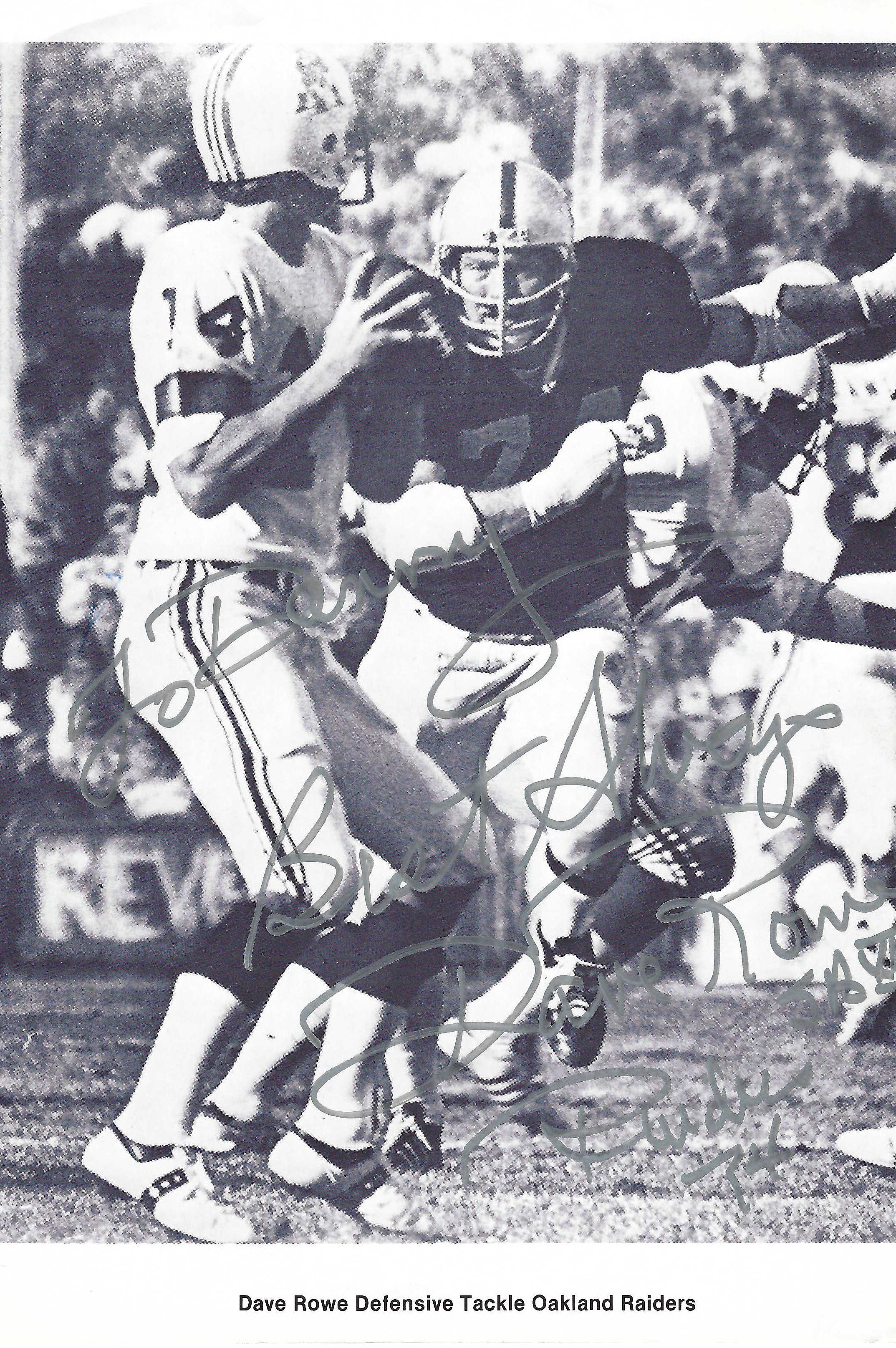 Autograph #116 & 117 – Dave Rowe – Oakland Raiders & New Orleans Saints –&nbsp;NFL