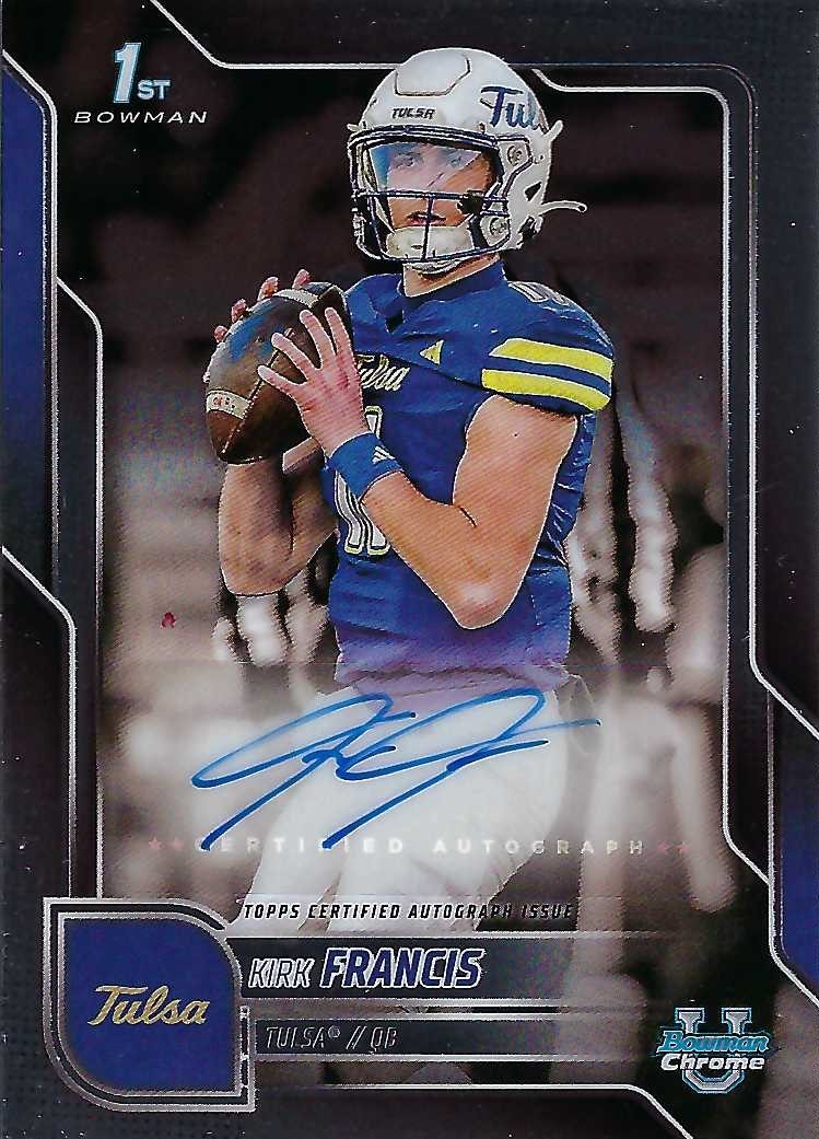 Autograph #210 – Kirk Francis – University of Tulsa –&nbsp;NCAA