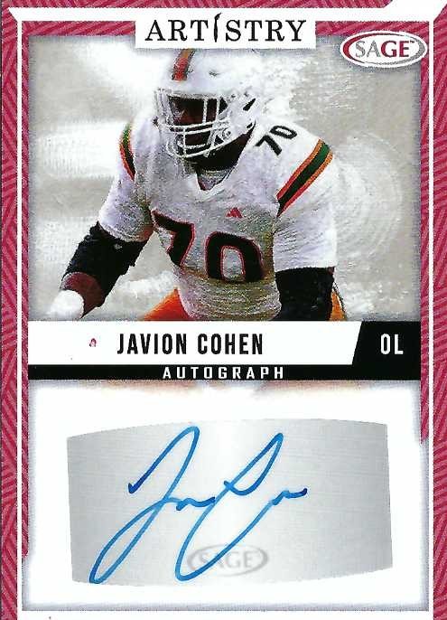 Autograph #224 – Javion Cohen – University of Miami –&nbsp;NCAA
