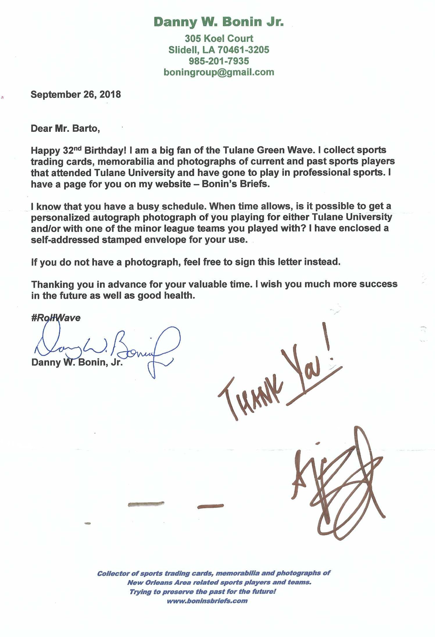 Autograph #284 – Aja Barto – Texas Rangers – MiLB&nbsp;#3