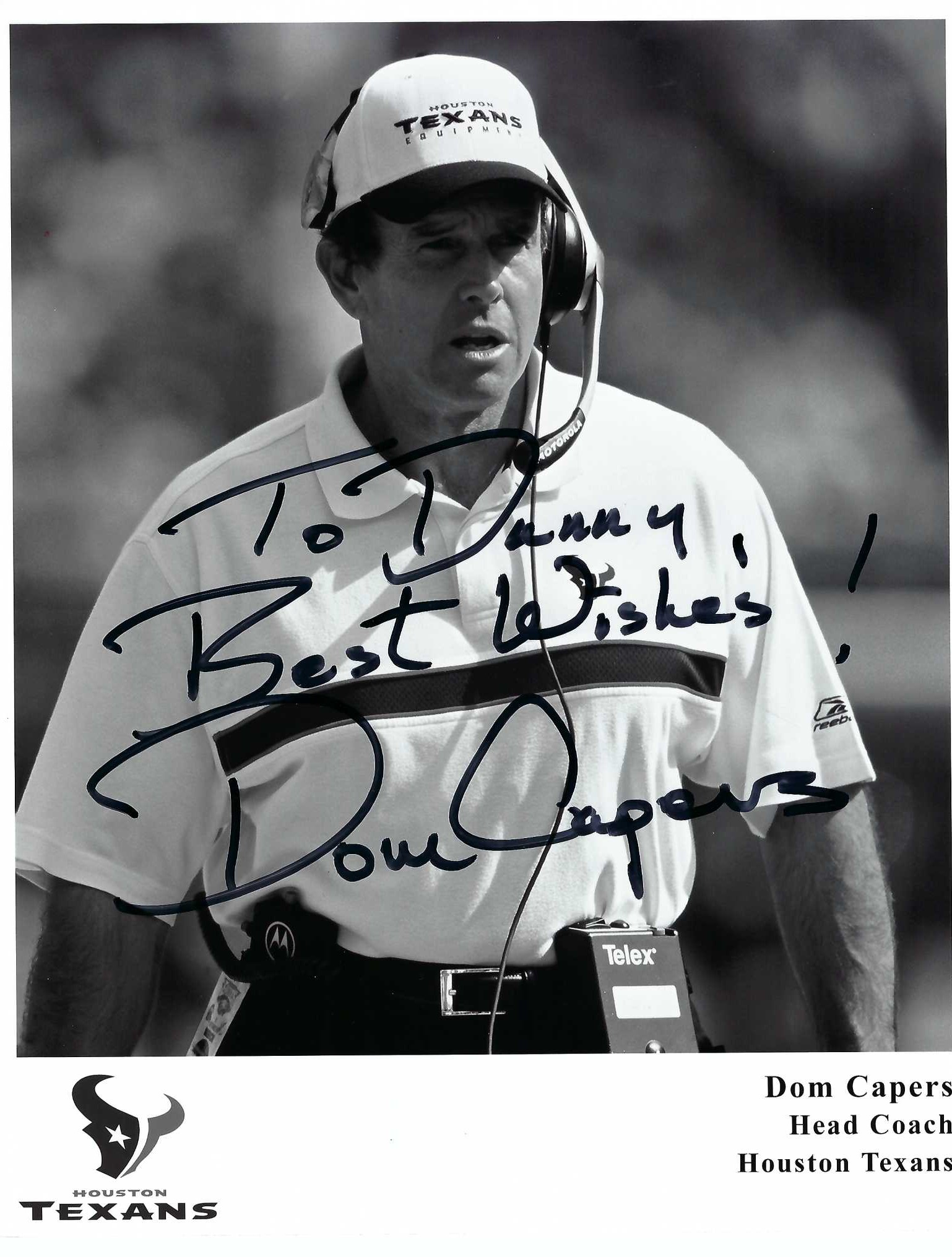 Autograph #299 – Dom Capers – Houston Texans –&nbsp;NFL