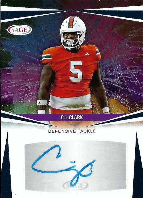 Autograph #253 – C.J. Clark – University of Miami –&nbsp;NCAA
