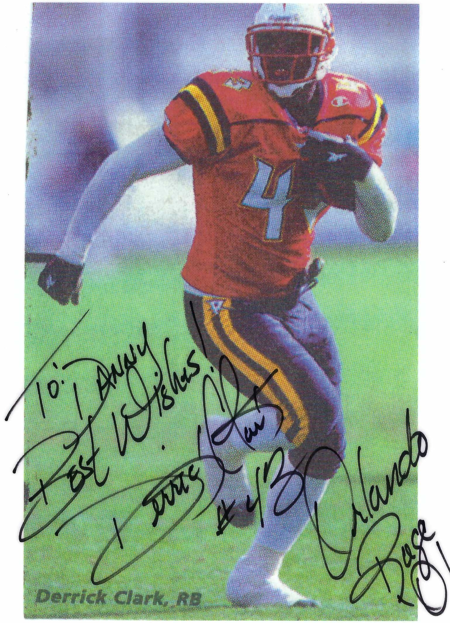 Autograph #294 – Derrick Clark – Orlando Rage –&nbsp;XFL