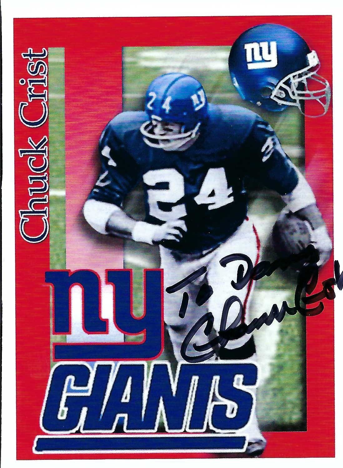 Autograph #324 – Chuck Crist – New York Giants –&nbsp;NFL