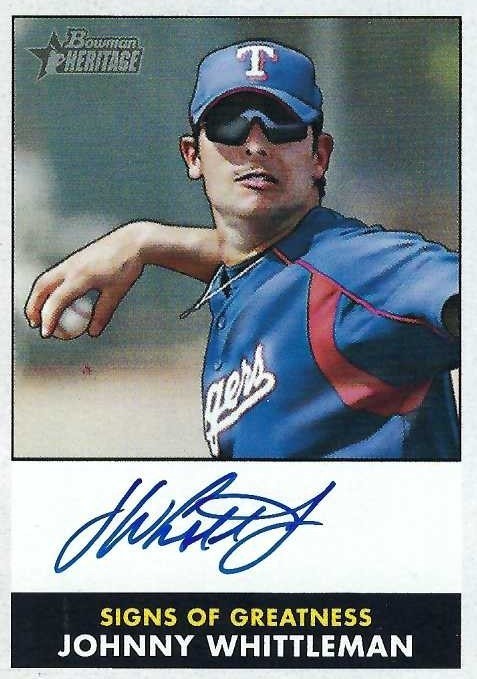 Autograph #314 – Johnny Whittleman – Texas Rangers –&nbsp;MiLB
