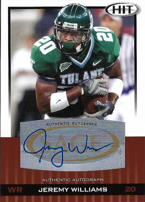 Autograph #331 – Jeremy Williams – Tulane University –&nbsp;NCAA