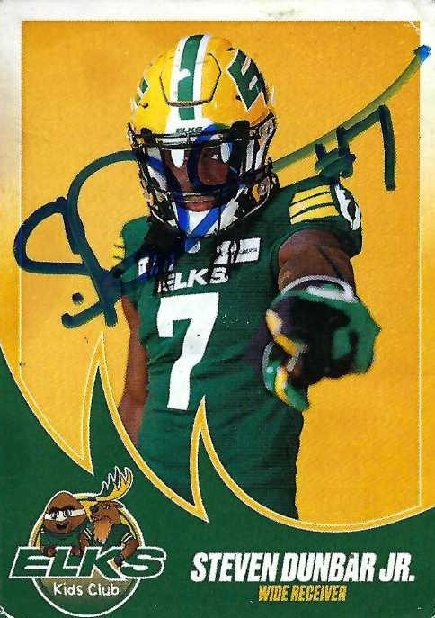 Autograph #337 – Steven Dunbar, Jr. – Edmonton Elks –&nbsp;CFL