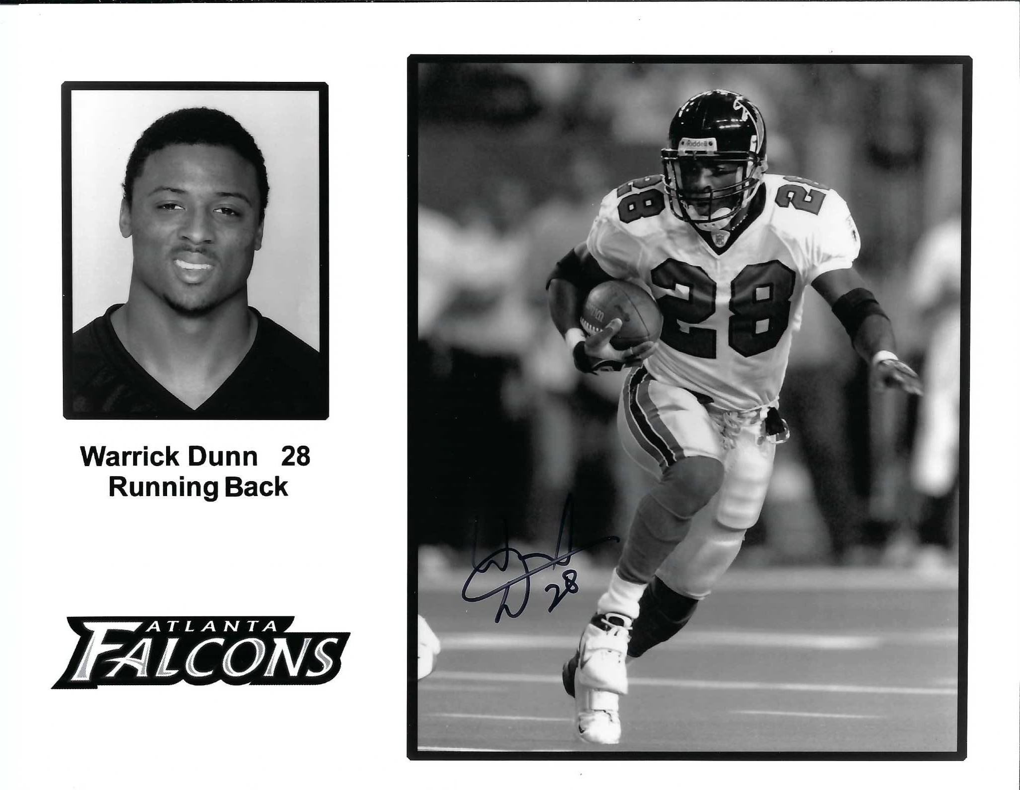 Autograph #338 – Warrick Dunn – Atlanta Falcons –&nbsp;NFL