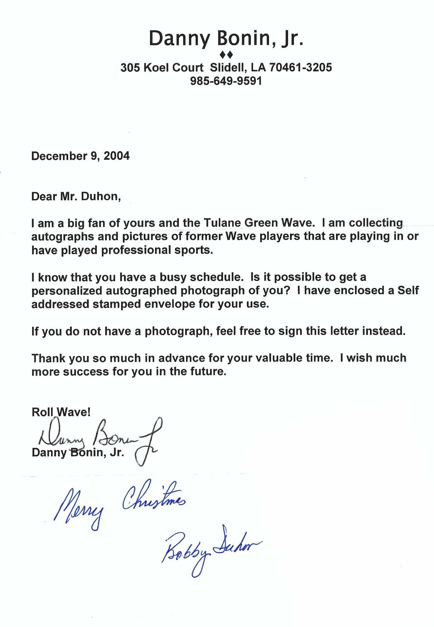 Autograph #359 – Bobby Duhon – New York Giants –&nbsp;NFL
