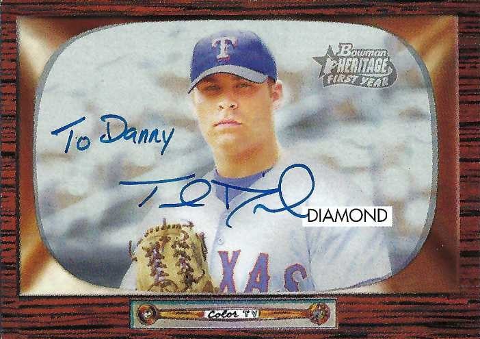 Autograph #370 – Thomas Diamond – Texas Rangers –&nbsp;MLB